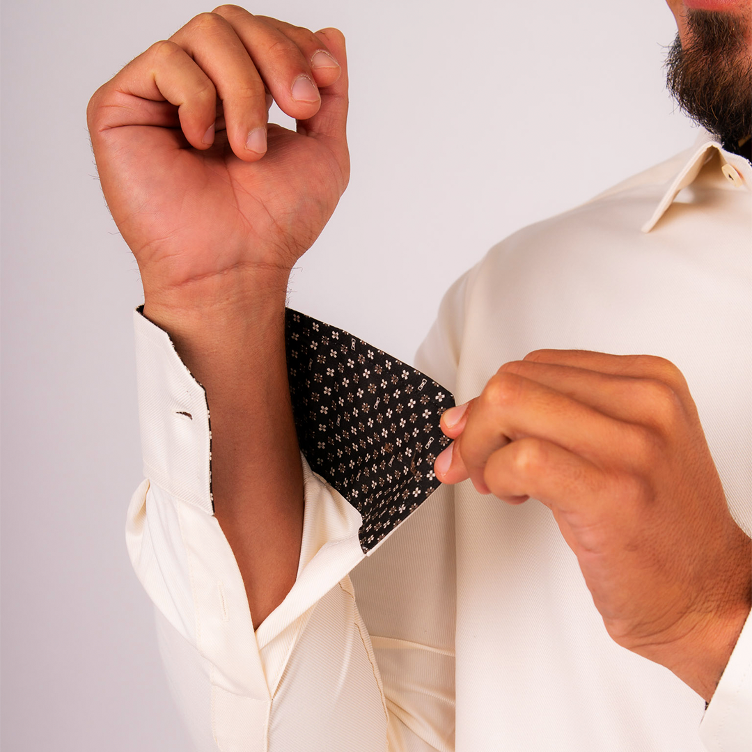 Camisa Slim Fit Algodón Pima Crema
