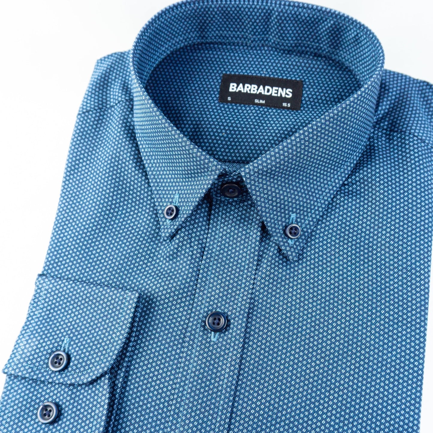 Preventa - Camisa Azul Est. Algodón Pima Slim Fit - BARBADENS