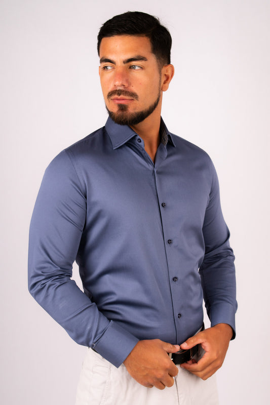 Preventa - Camisa Acero Stretch Slim Fit - BARBADENS