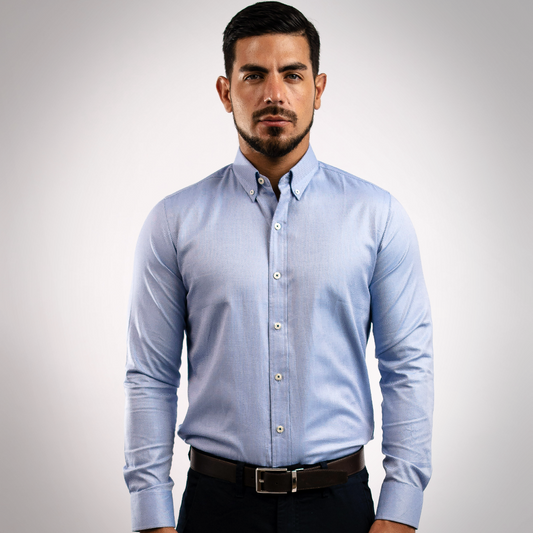Camisa Azurro Royal Oxford 100% Algodón Pima