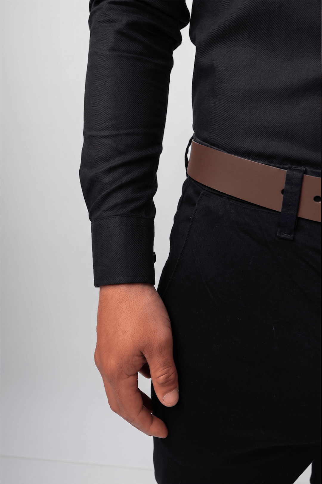 Preventa - Camisa Negra Dobby 100% Pima Slim Fit - BARBADENS