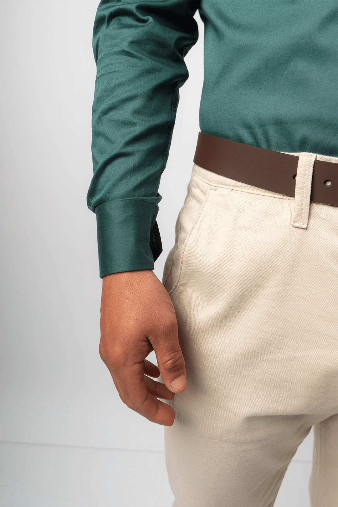 Preventa - Camisa Verde Jade Algodón Stretch Slim Fit - BARBADENS