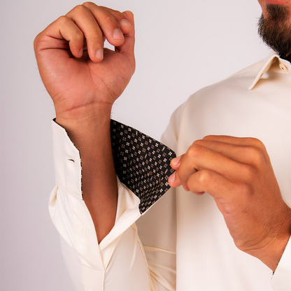 Camisa Slim Fit Algodón Pima Crema