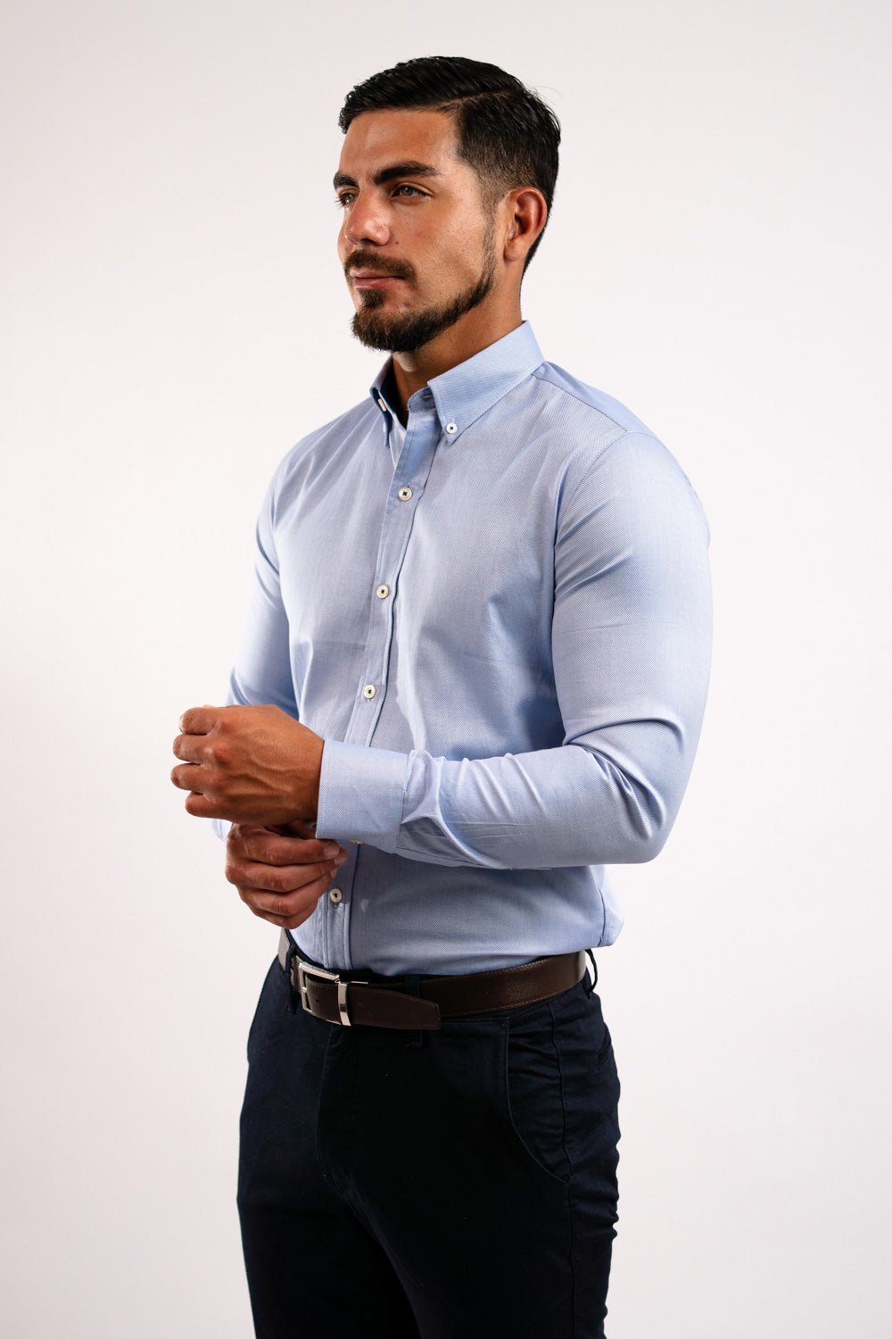 Camisa Azurro Royal Oxford 100% Algodón Pima - BARBADENS