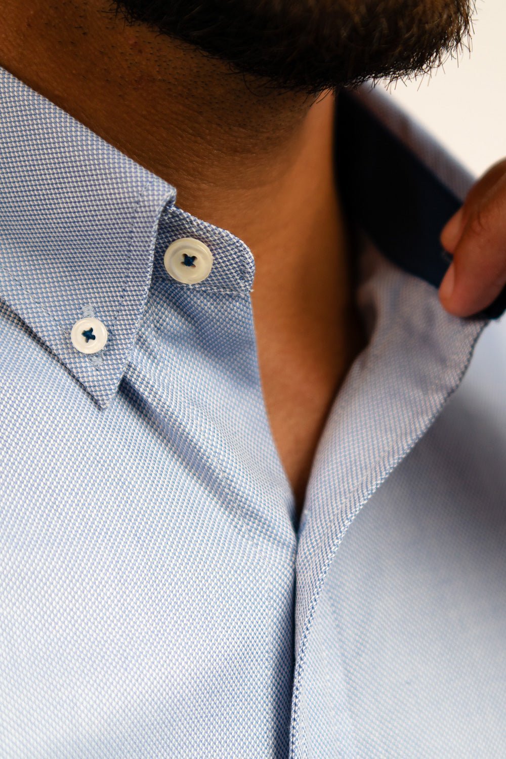 Camisa Azurro Royal Oxford 100% Algodón Pima - BARBADENS