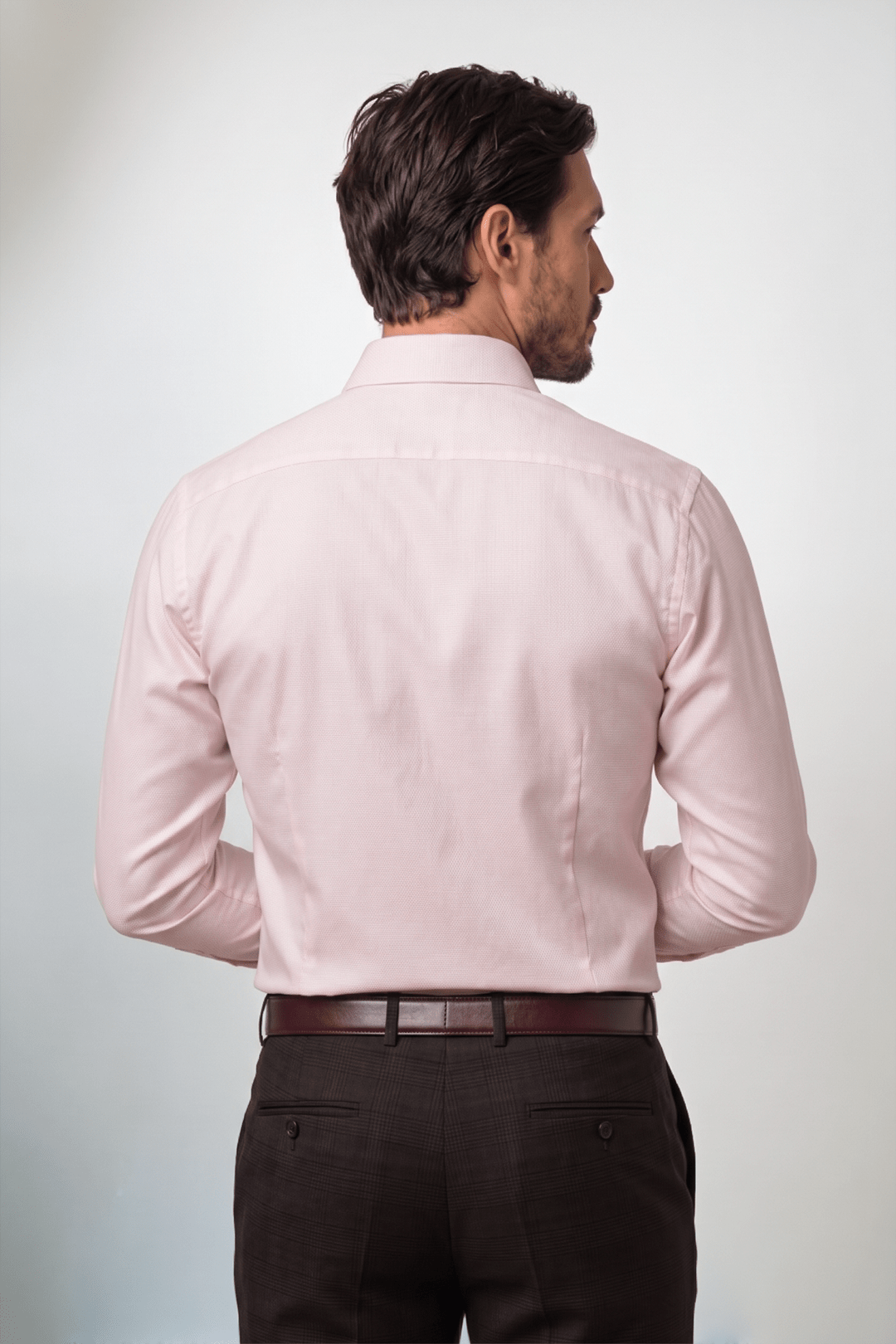 Preventa - Camisa Rosada Algodón Bambú Stretch Slim Fit - BARBADENS