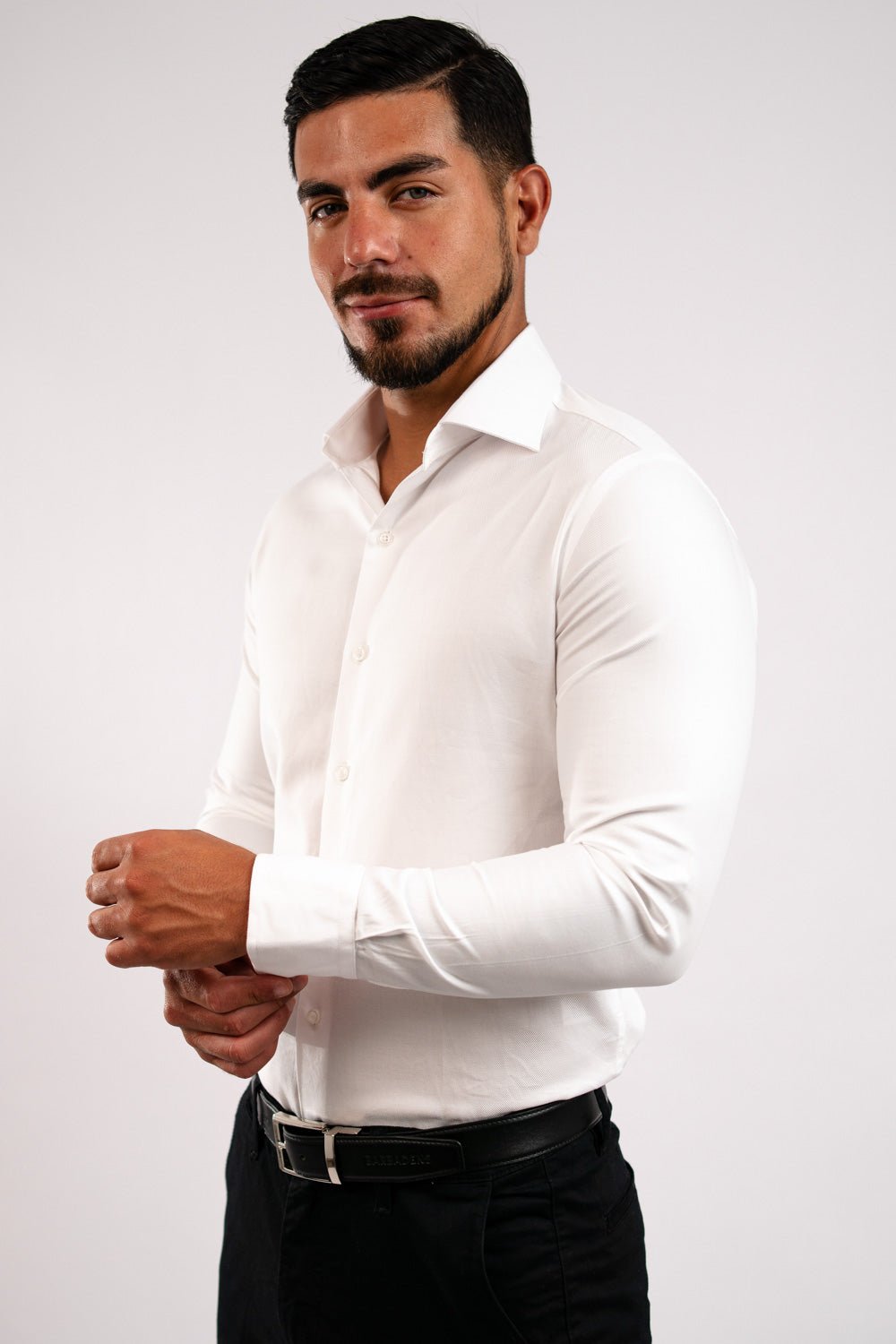Camisa Blanca Pima Labrada Slim Fit - BARBADENS