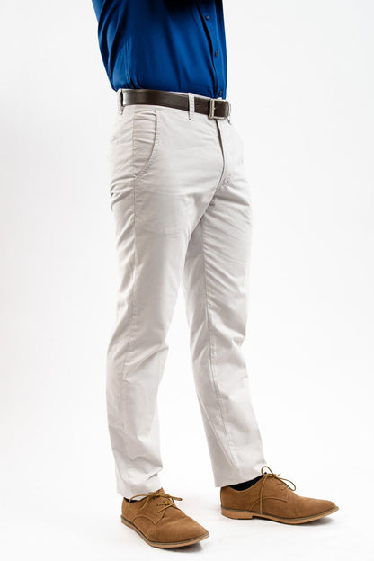 Pantalón Gris Algodón Stretch Slim Fit - BARBADENS