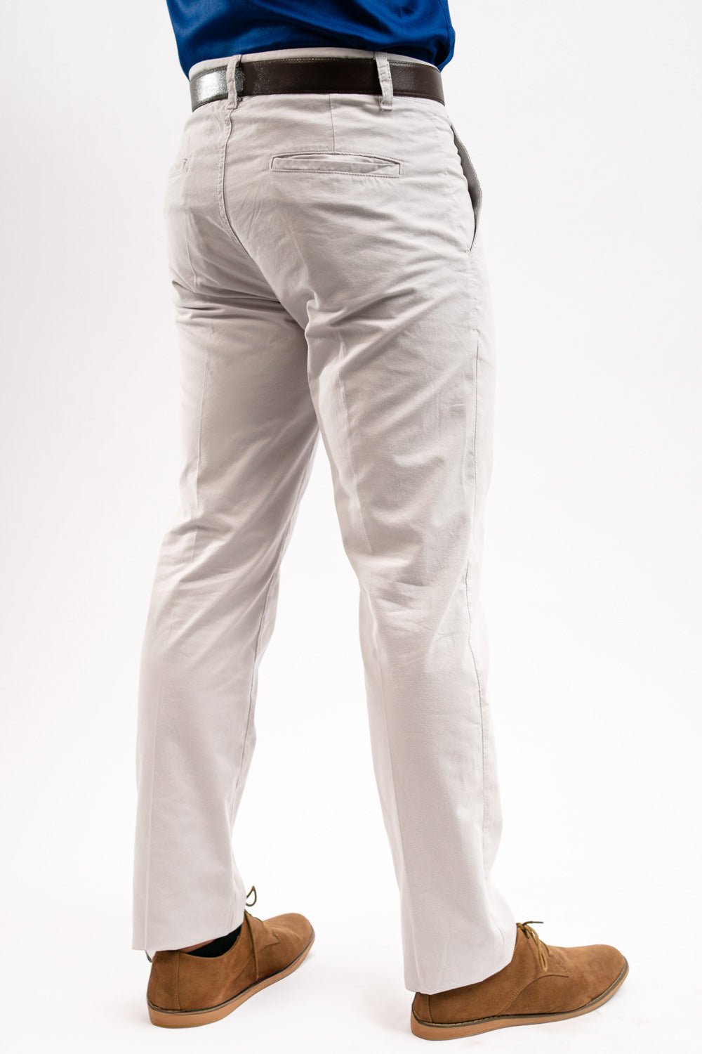 Pantalón Gris Algodón Stretch Slim Fit - BARBADENS