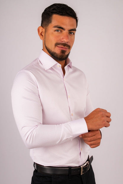 Camisa Slim Fit Algodón Pima Blanco Est. - BARBADENS