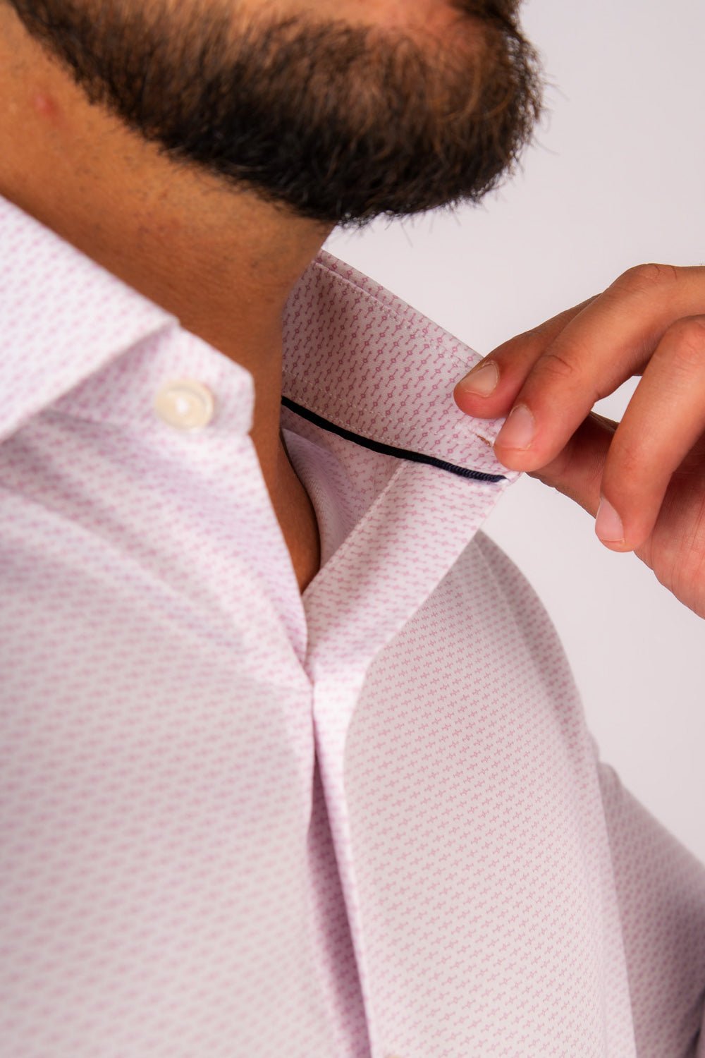 Camisa Slim Fit Algodón Pima Blanco Est. - BARBADENS