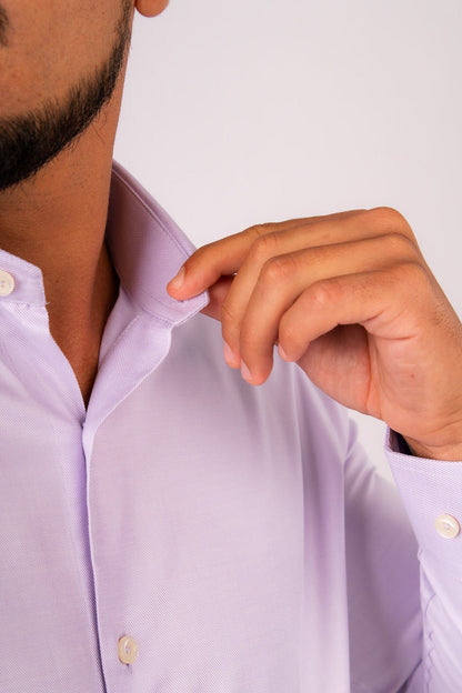 Camisa Lila Dobby 100% Algodón Pima Slim Fit - BARBADENS