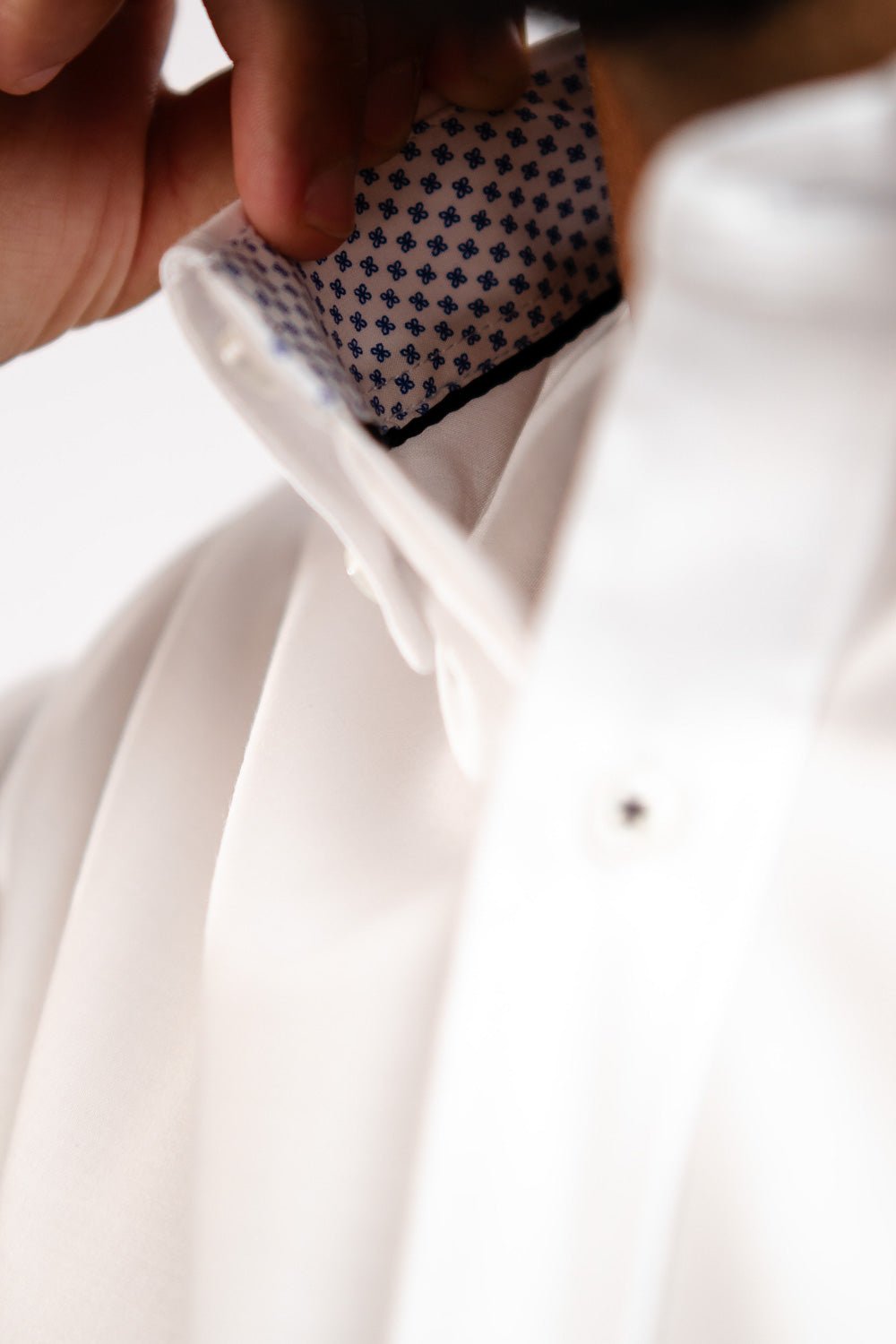 Camisa Algodón Stretch Blanca Manga Corta Slim Fit - BARBADENS