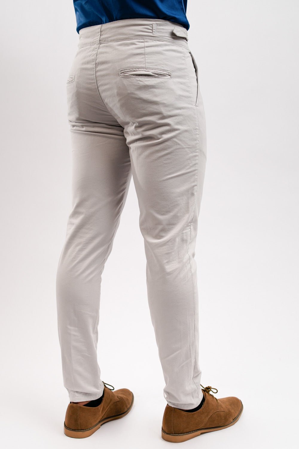 Pantalón Gurkha Gris Algodón Stretch Slim Fit - BARBADENS