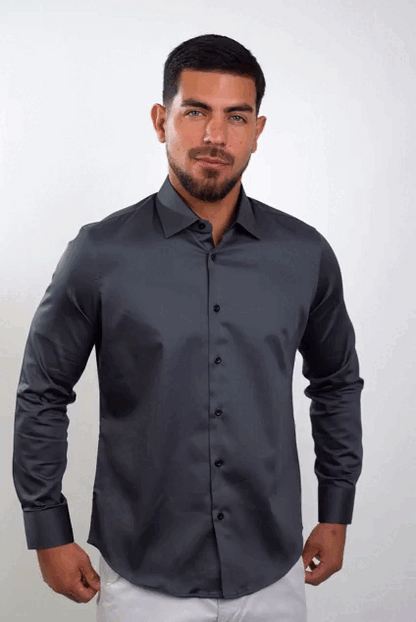 Camisa Charcoal Algodón Stretch Slim Fit