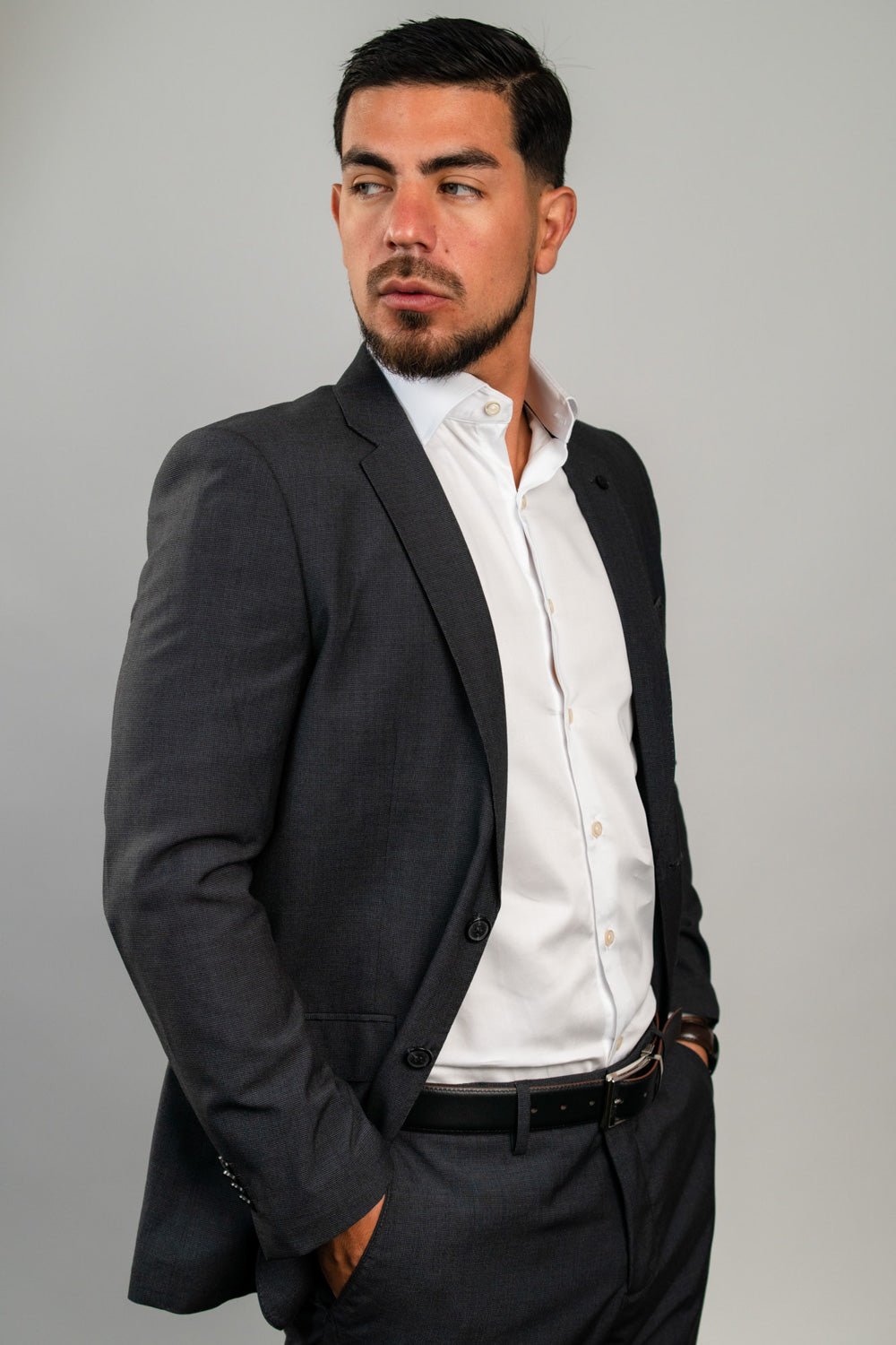 Preventa - Camisa Blanca Antifluido Algodón Pima Slim Fit - BARBADENS