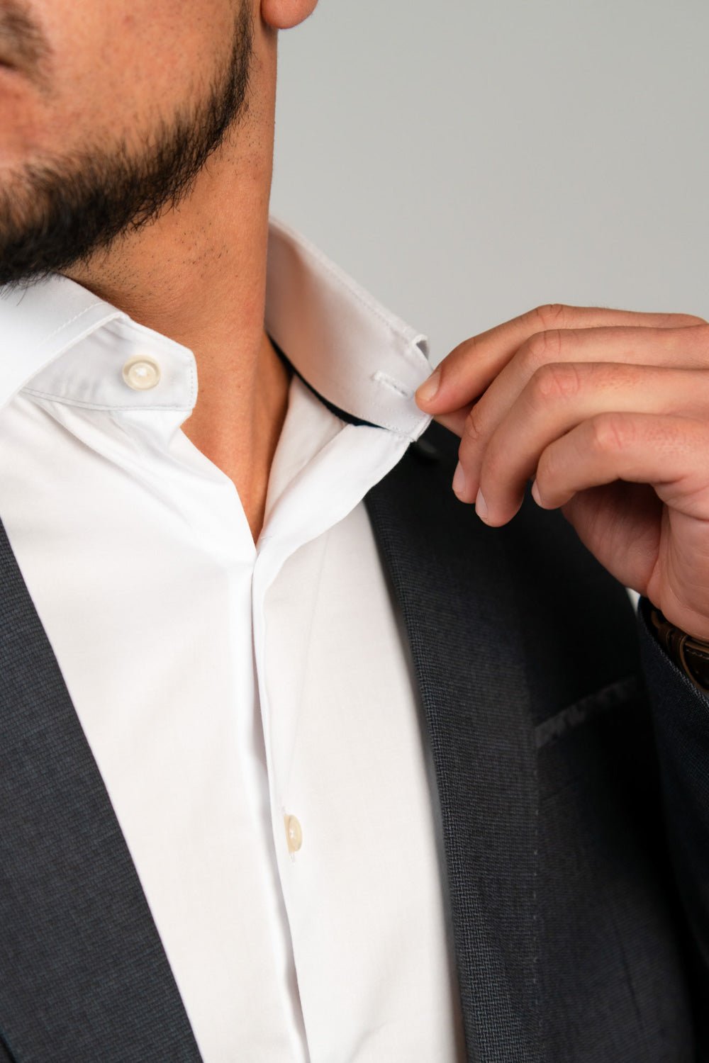 Preventa - Camisa Blanca Antifluido Algodón Pima Slim Fit - BARBADENS