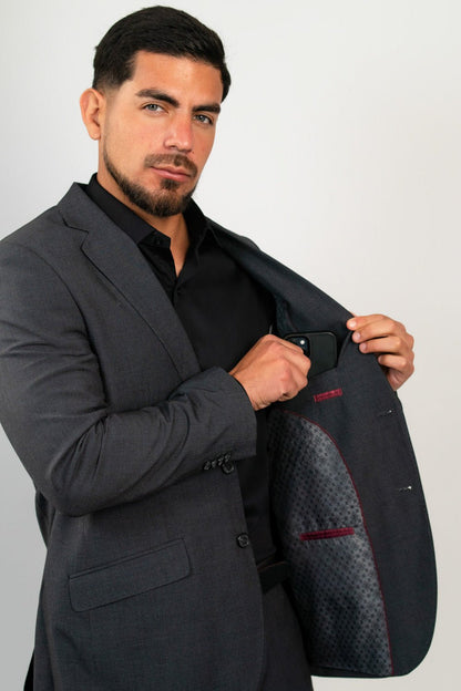 Preventa - Camisa Negra Algodón Stretch Slim Fit - BARBADENS