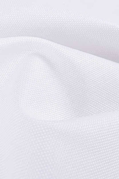 Preventa - Camisa Blanca Manga Corta Algodón Bambú Slim Fit - BARBADENS