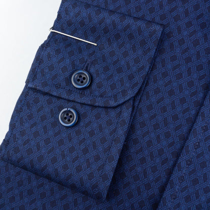 Camisa Azul Est. Casual Pima Slim Fit - BARBADENS