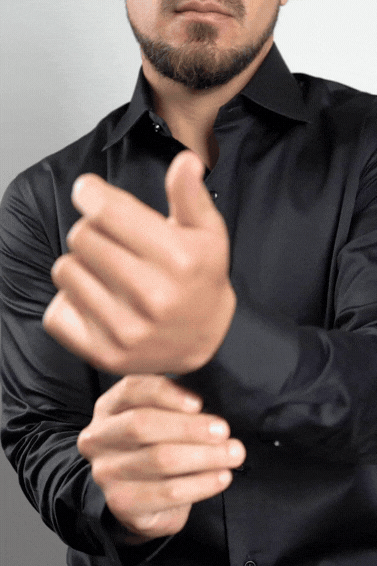 Preventa - Camisa Negra Algodón Stretch Slim Fit