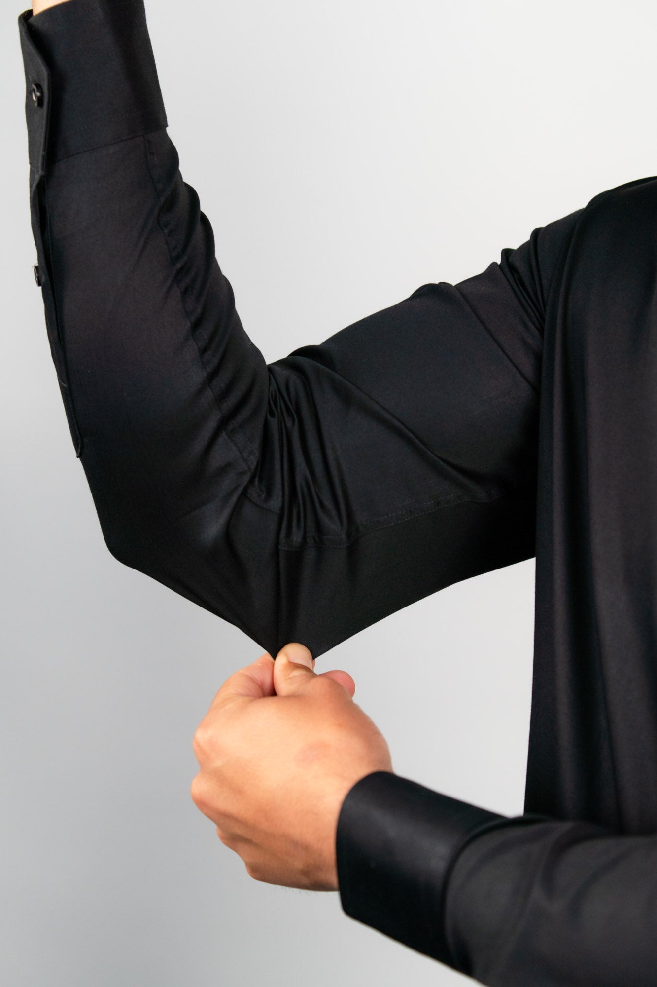 Preventa - Camisa Negra Twill Algodón Stretch Slim Fit - BARBADENS