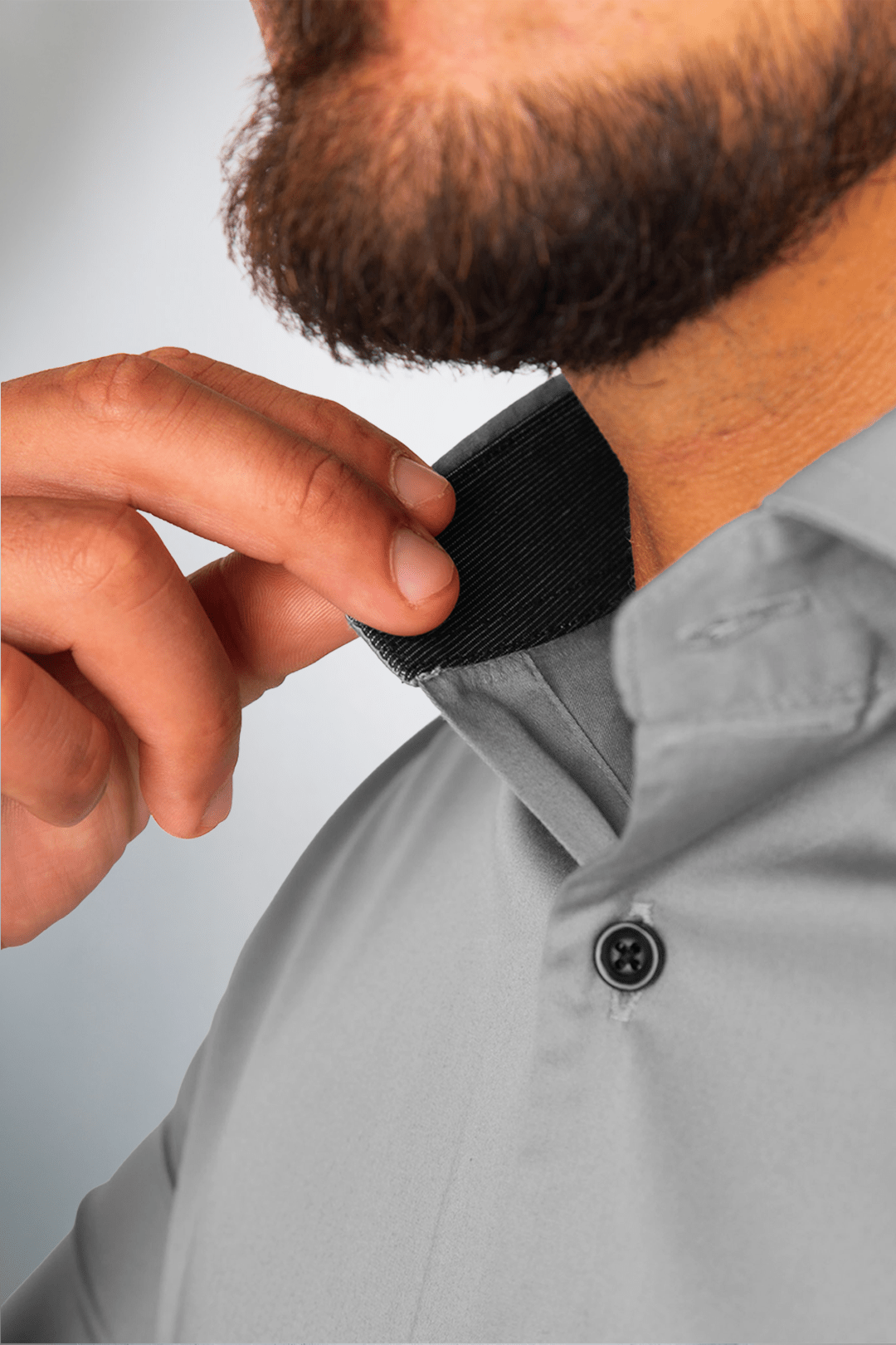 Preventa - Camisa Plateada Algodón Stretch Slim Fit - BARBADENS