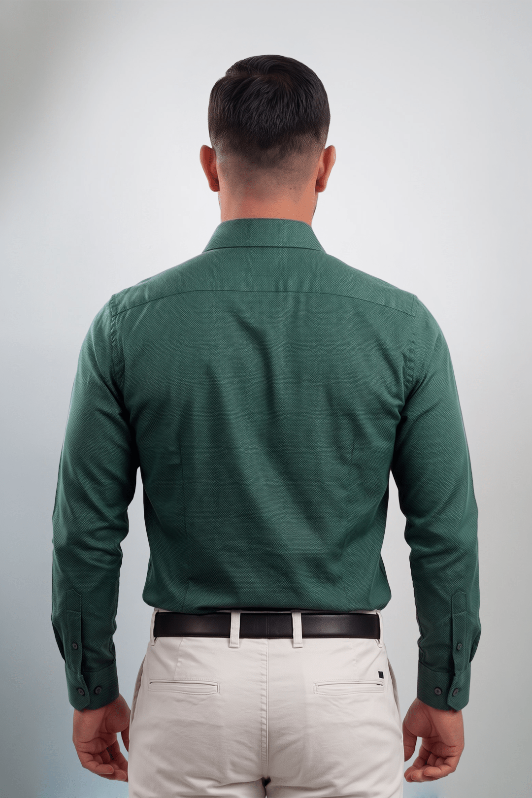 Preventa - Camisa Verde Militar Royal Oxford Algodón Pima Slim Fit - BARBADENS