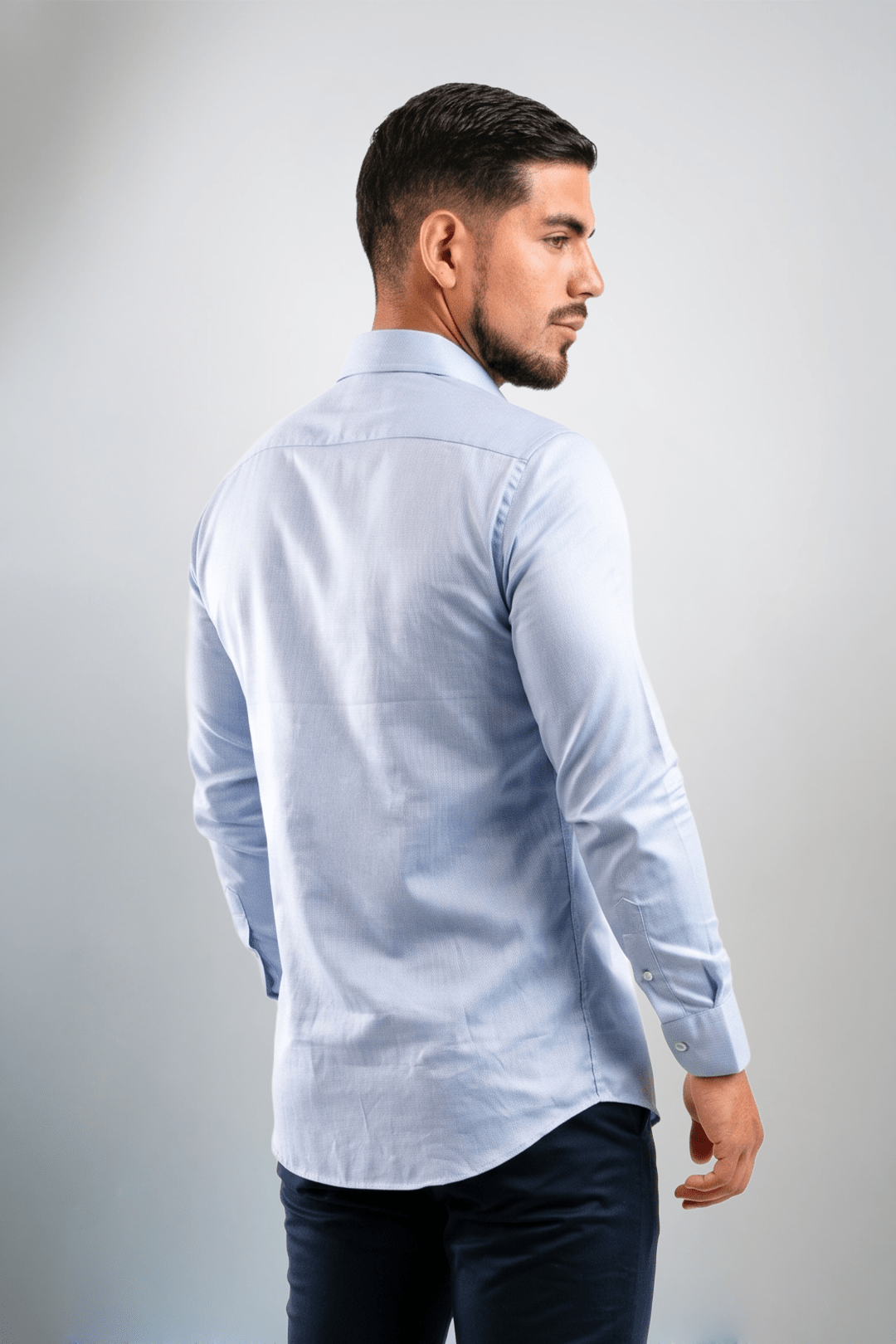 Preventa - Camisa Azurro Royal Oxford Algodón Pima Slim Fit - BARBADENS