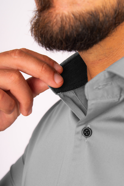 Preventa - Camisa Gris Algodón Strech Slim Fit