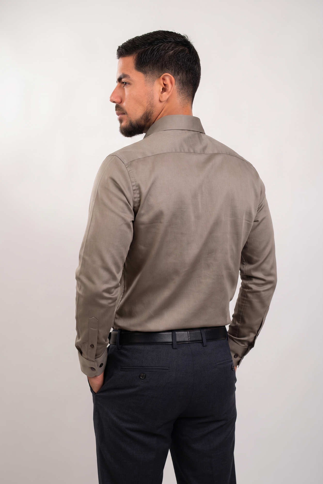 Preventa - Camisa Latte Algodón Stretch Slim Fit