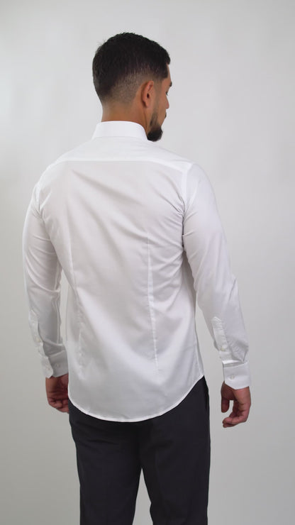 Camisa Blanca Antifluido Algodón Pima Slim Fit
