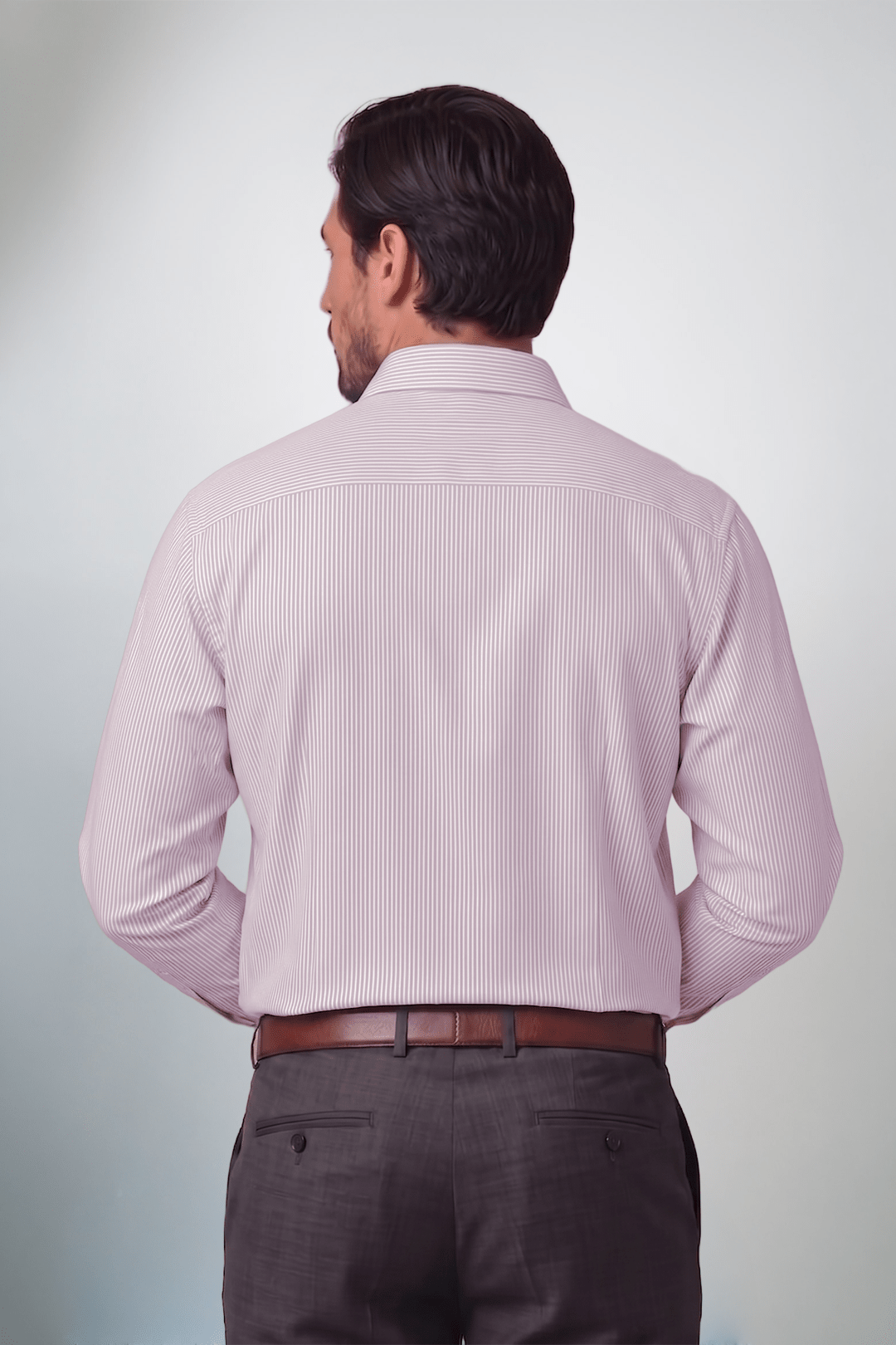Preventa - Camisa Rayas Rosada Algodón Bambú Regular Fit - BARBADENS